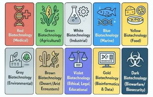 Different colours for biotechnology