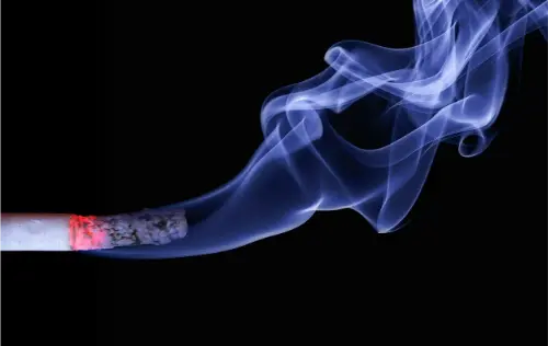 A cigarette alight