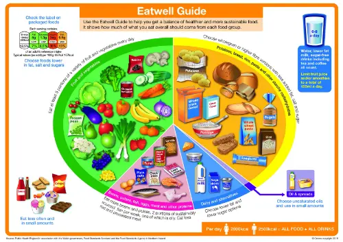 The Eatwell Guide, what to eat and the importance of them.