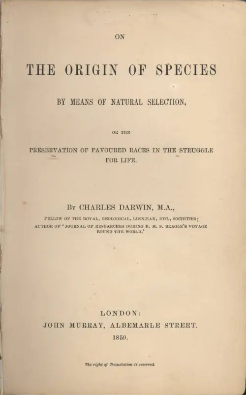 Darwin's book, On The Origin of Species
