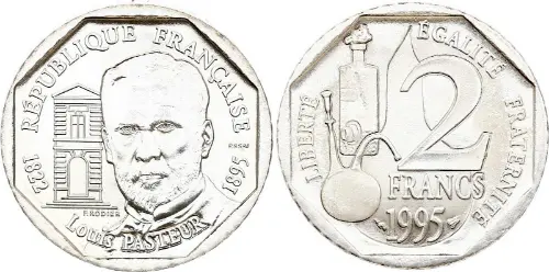 Louis Pasteur on a 2 Franc coin